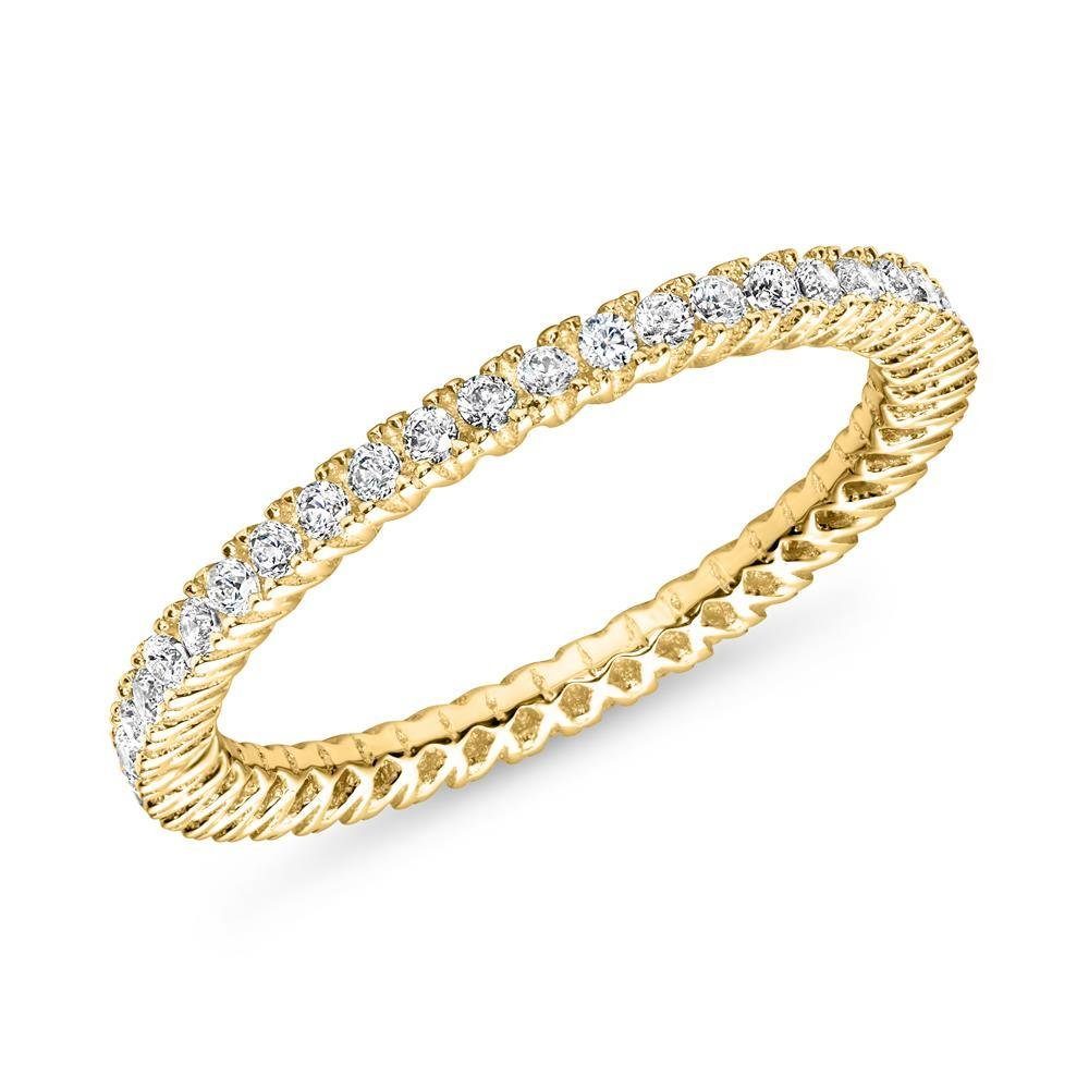 Goldring Eterninyring aus 333er Gold mit Zirkoniasteinen GR0211