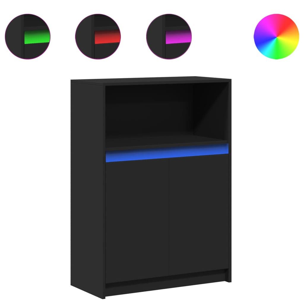 vidaXL Sideboard Sideboard mit LED Schwarz günstig online kaufen