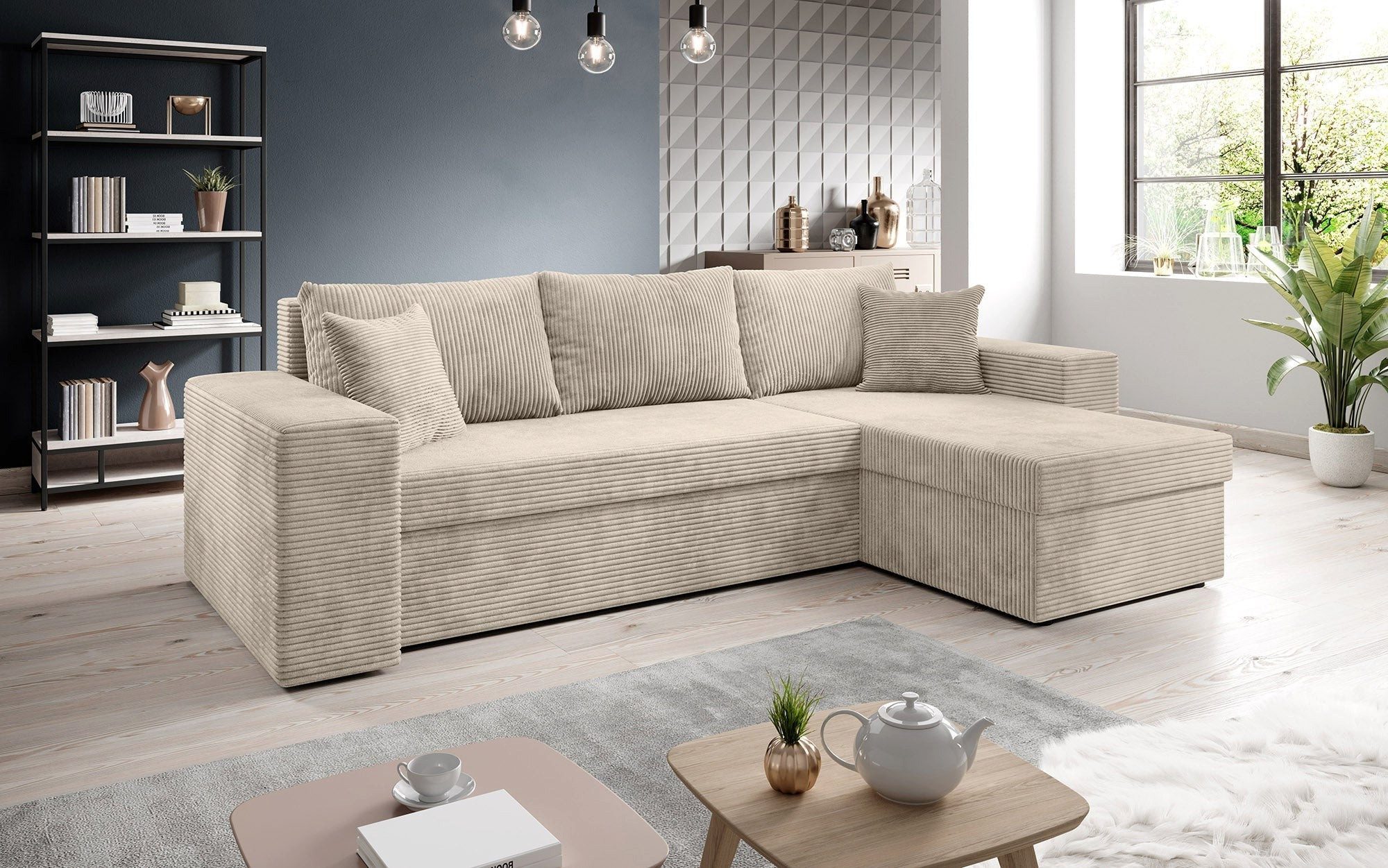 Luxusbetten24 Schlafsofa Designer Sofa Denver, mit Stauraum und Schlaffunkt günstig online kaufen