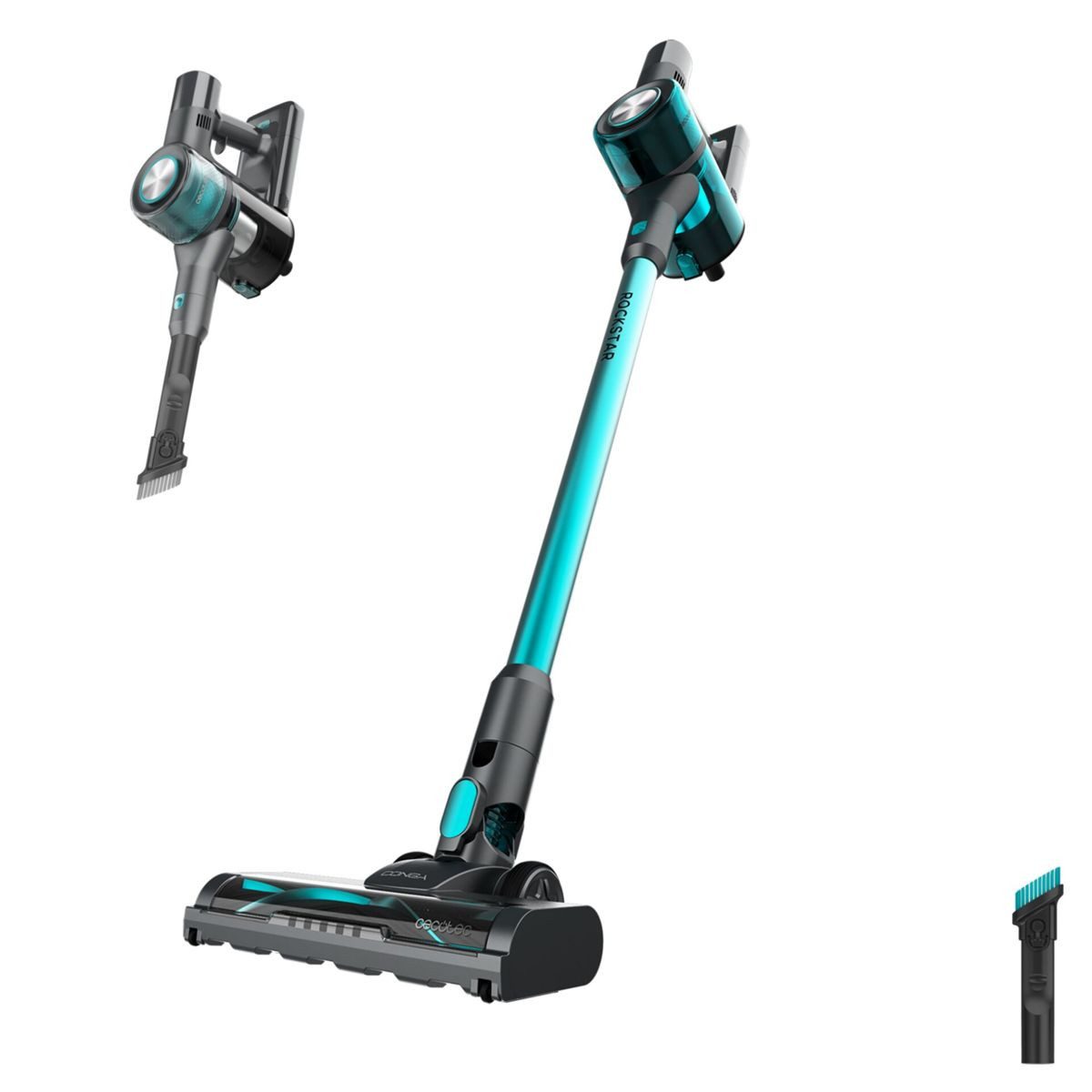 Cecotec Akku-Handstaubsauger Conga Rockstar P50 Staubsauger, schwarz-türkis