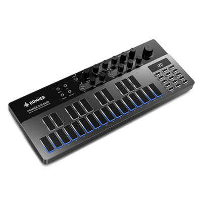 Donner Synthesizer Analoger Bass-Synthesizer und Sequenzer Essential B1, intuitiver Benutzeroberfläche,128 Musterspeicher