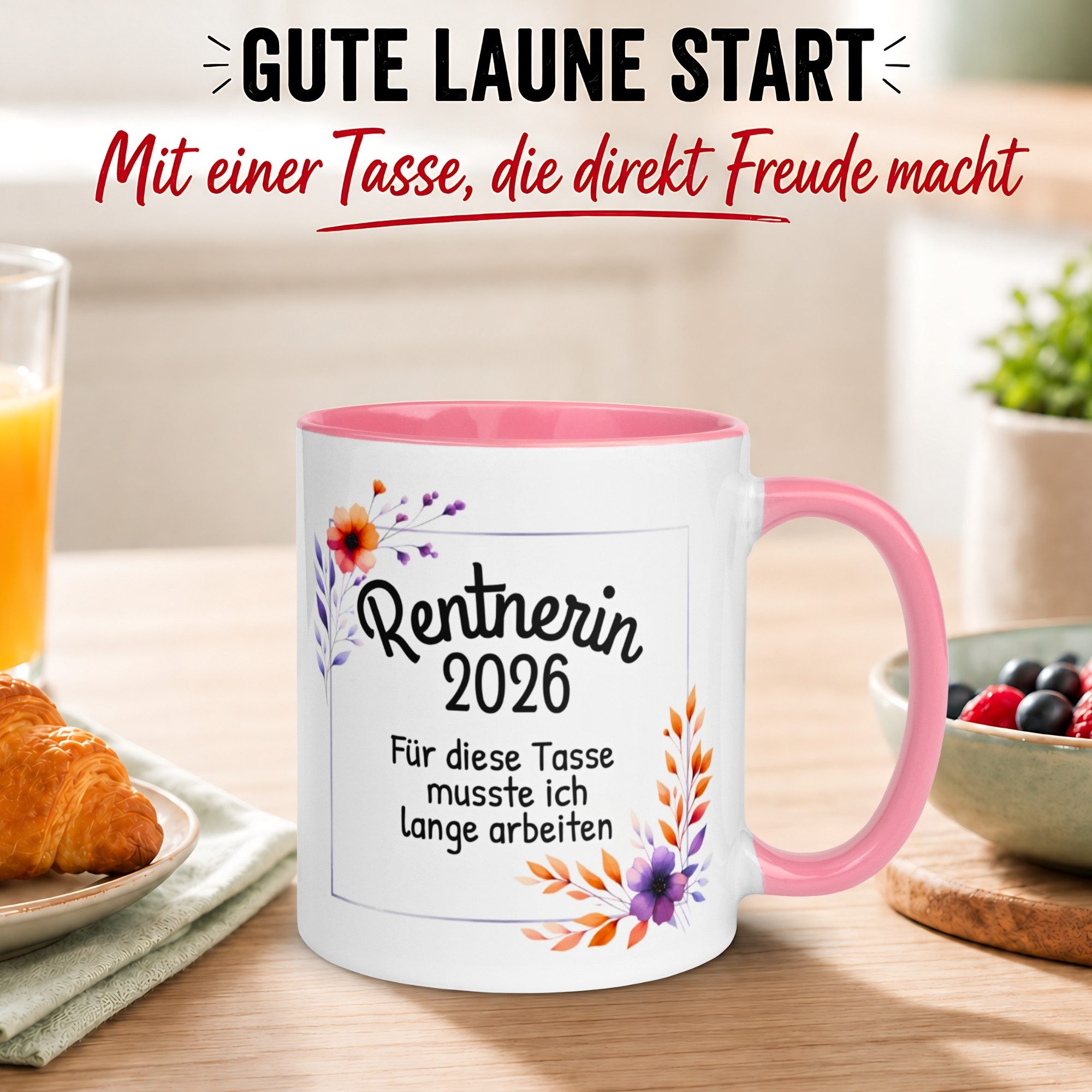Momentals Tasse Rentnerin 2026 – Für die Tasse musste ich lange arbeiten – Rente Frau, Gratis Versand · Links-&Rechtshänder · Spülmaschinenfest