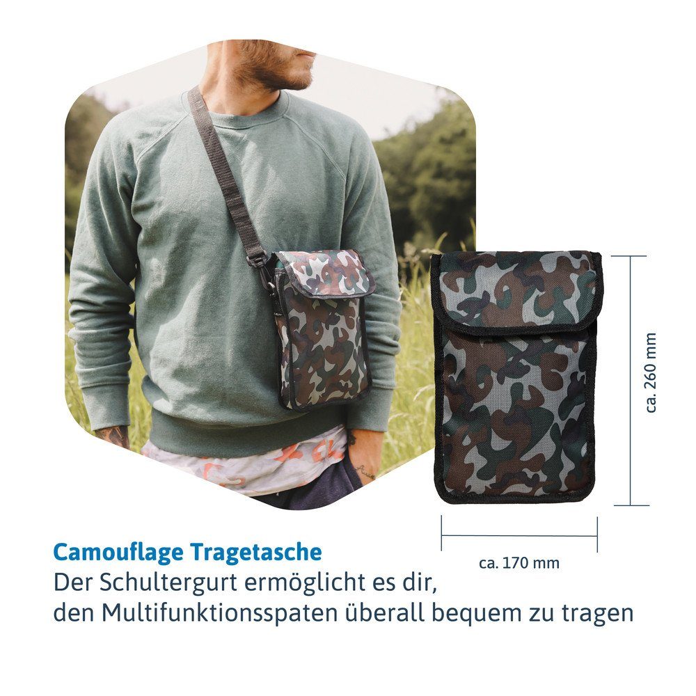 Dönges Spaten Camouflage All-in-One, in Klappspaten Tasche Multifunktionaler