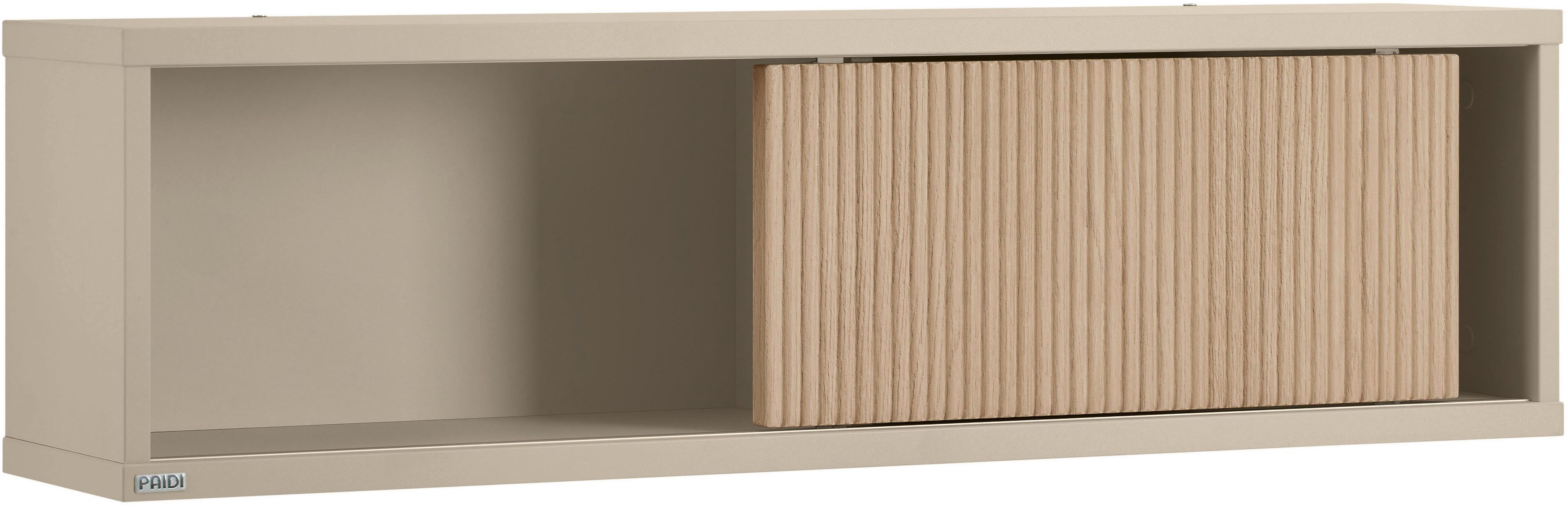 PAIDI Wandregal JONTE in Beige mit Schiebetür & 2 Fächern, Hängeregal, 20 Kg Tragkraft, Wandboard