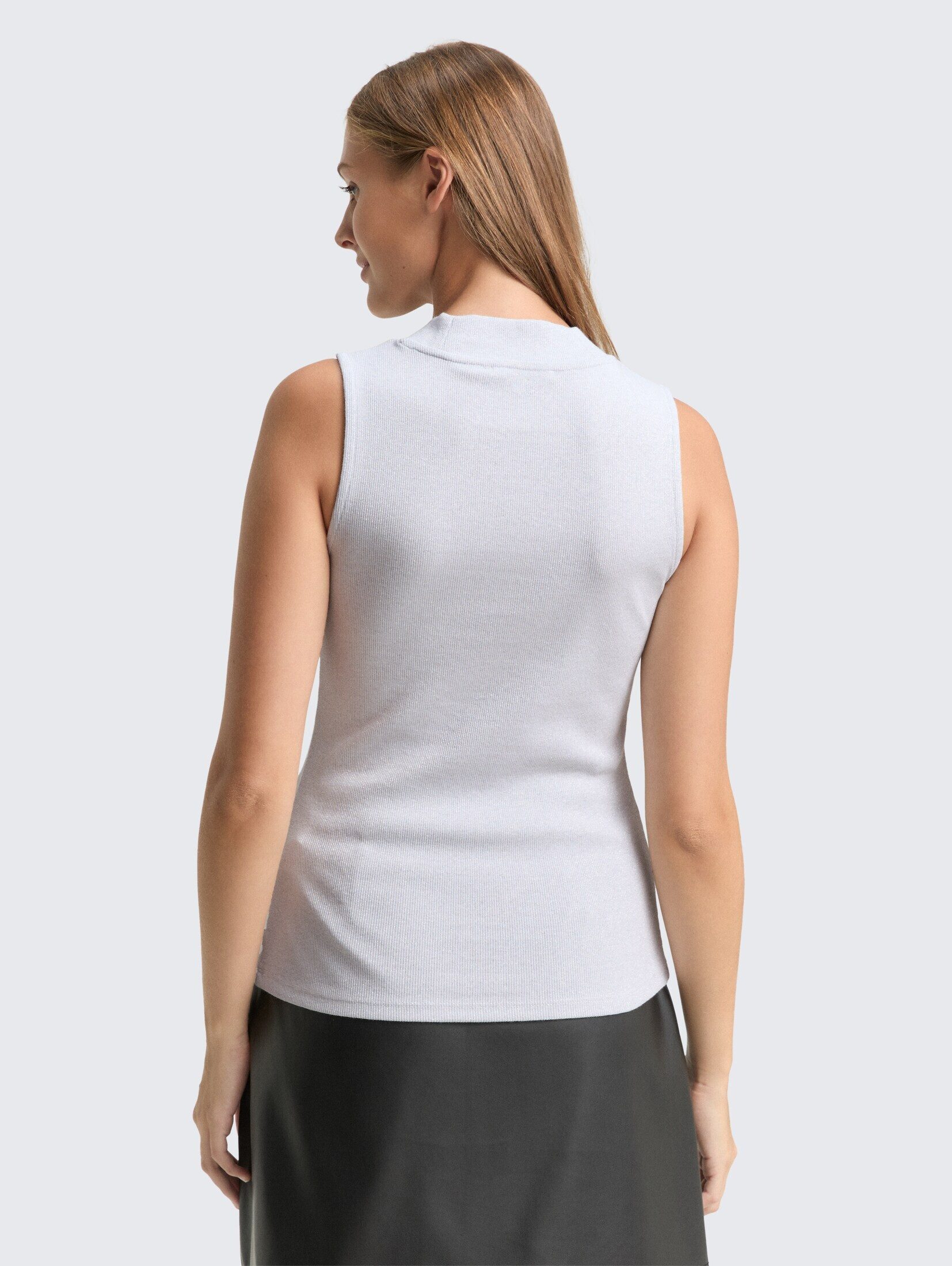 TOM TAILOR Denim Trägertop T-Shirt Slim Fit Top mit Glitzer-Effekt