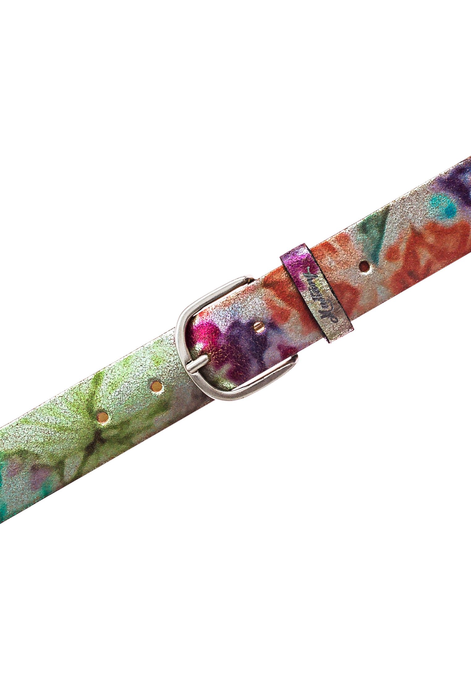MUSTANG Ledergürtel (1-St) Mit floralem Print und Schließe in poliertem Sil günstig online kaufen