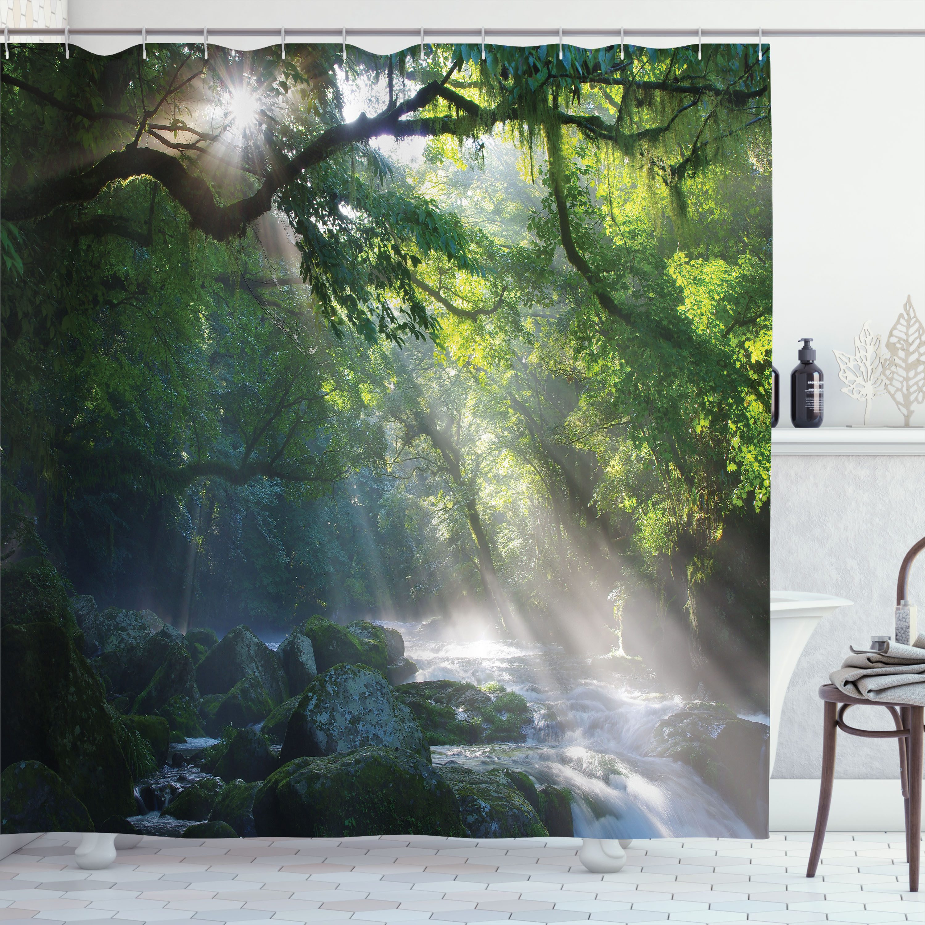 Abakuhaus Duschvorhang Moderner Digitaldruck mit 12 Haken auf Stoff Wasser günstig online kaufen