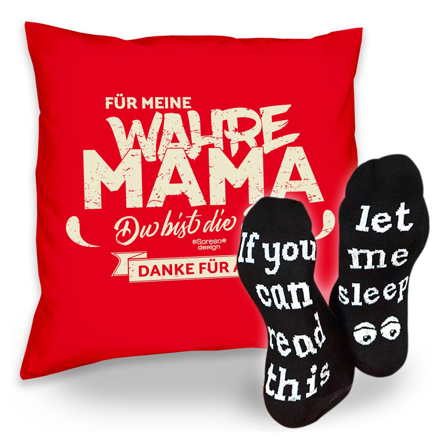meine & rot Dekokissen Geschenk Socken Sleep, Geburtstagsgeschenk wahre Soreso® Kissen Mama Für Sprüche