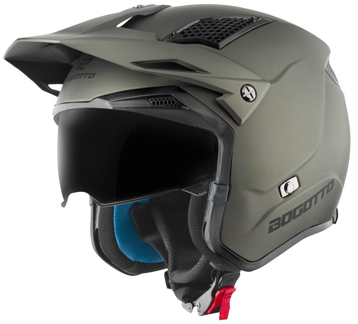 Bogotto Motorradhelm Radic 22.06 Helm, Herausnehmbares Innenfutter,integriertes Sonnenvisier – Bild 3 von 5
