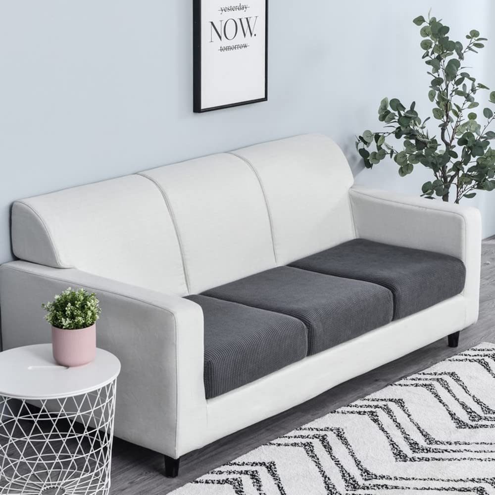 Zyronn Sofahusse 1/2/3/4 Sitzer Sofa Sitzbezüge Schonbezug, Elastischer Kissenbezüge, Husse Überzug Bezug Für Sofa Sitzkissen, rutschfest Stoff Tartan – Bild 3 von 5