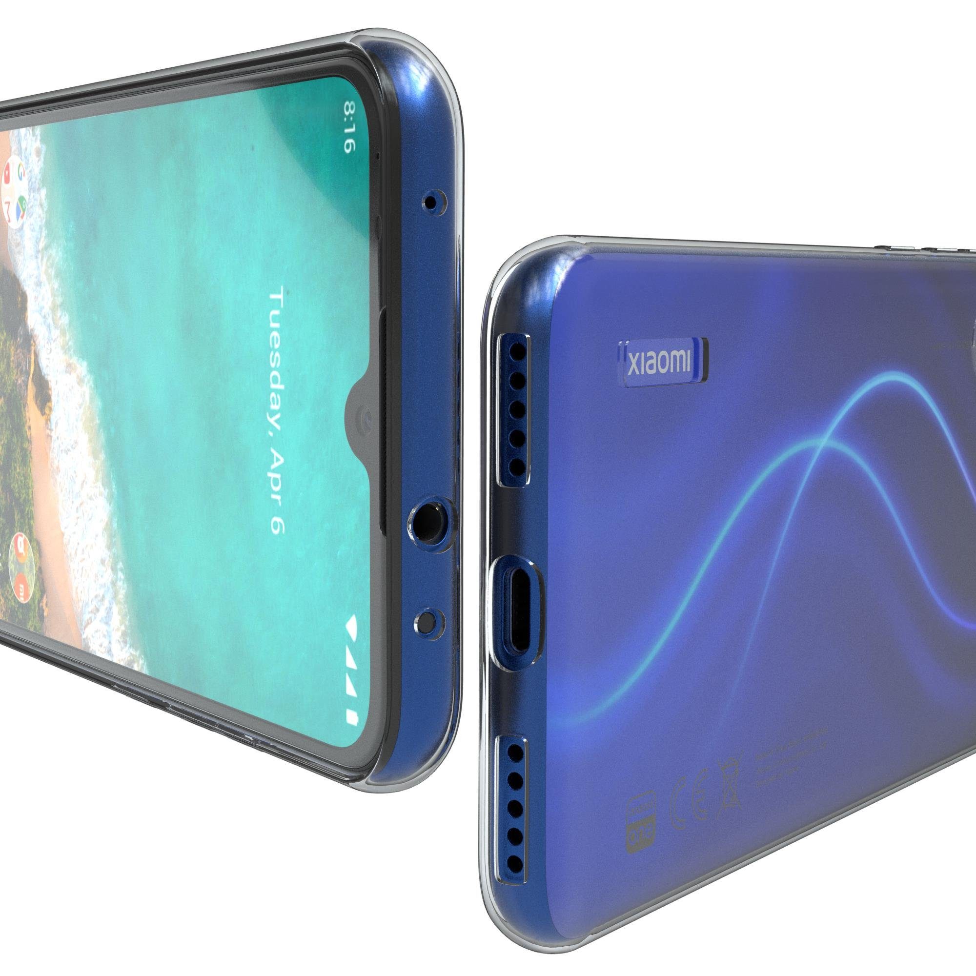 EAZY CASE Handyhülle Slimcover Clear für Xiaomi Mi A3 6,09 Zoll, durchsichtige Hülle Ultra Dünn Silikon Backcover TPU Telefonhülle Klar