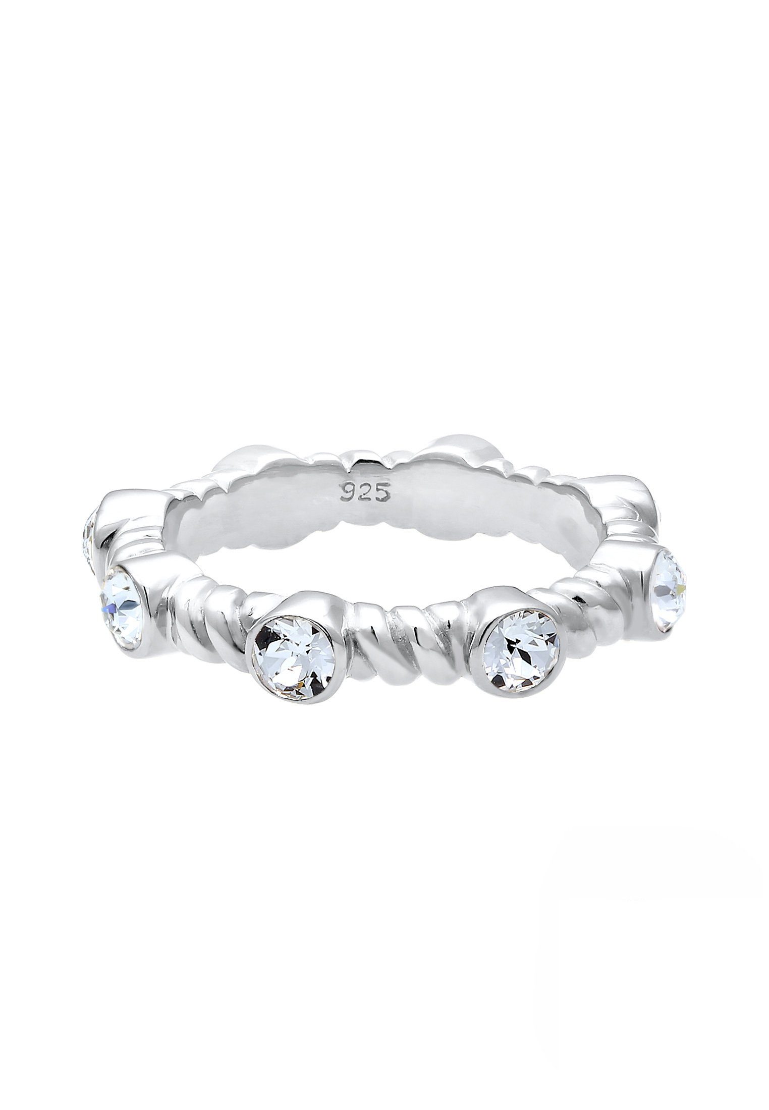 Premium Kristalle Elli Silber, Fingerring Infinity Twisted 925 Gedreht