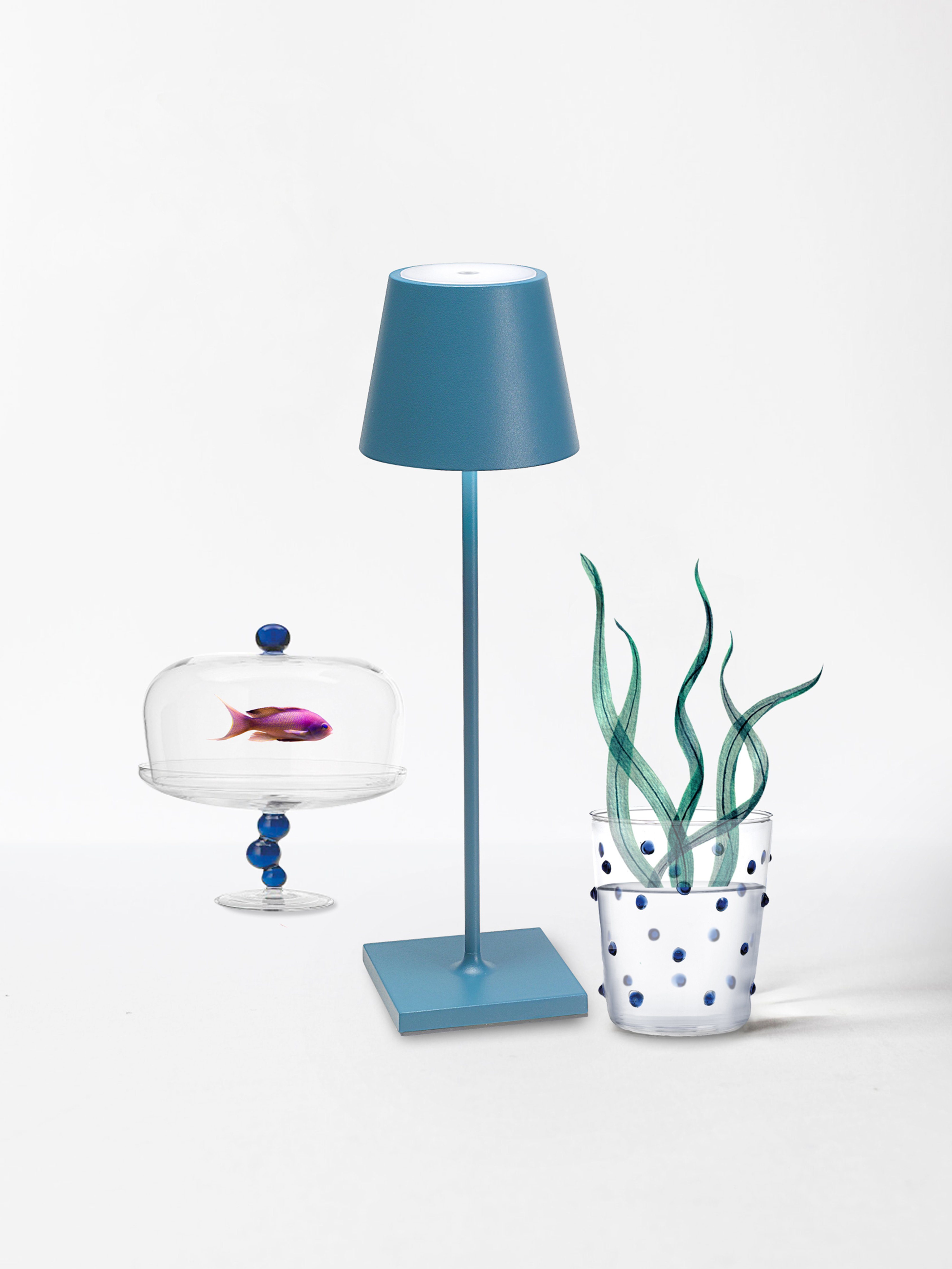 Zafferano LED Tischleuchte Poldina Pro - Kabellose, Dimmbare LED-Tischlampe aus Aluminium