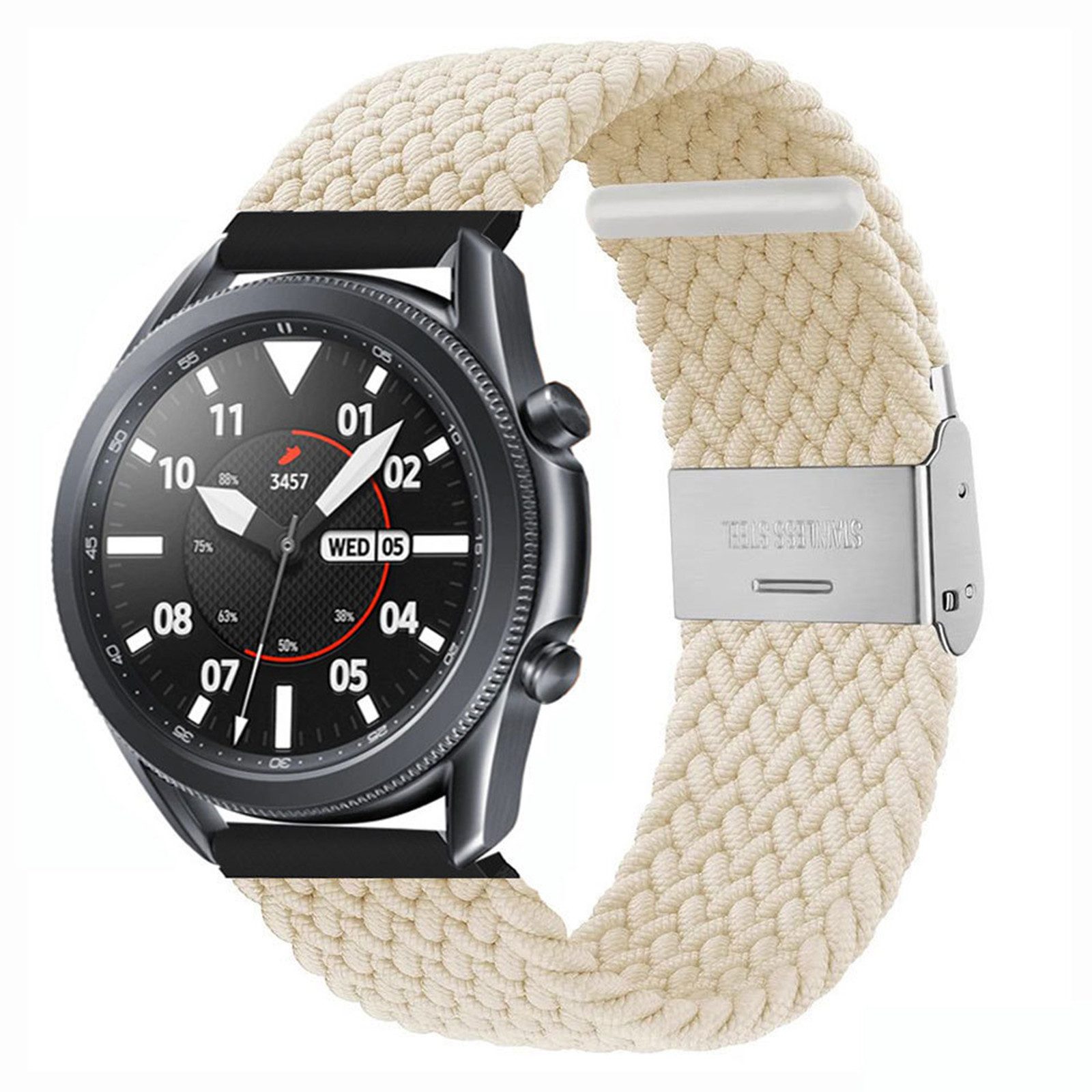 BOOD Uhrenarmband Nylon-Uhrenarmband, 20–22 mm, Geflochtenes Nylon‑Armband 20 mm / 22 mm, verstellbar für Smartwatch