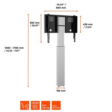 Celexon Expert Display-Ständer Adjust-4286WS mit Wandbefestigung - 70cm Hub TV-Wandhalterung, (bis 86 Zoll, elektrisch höhenverstellbar, max VESA 800 x 600, schwarz/silber)