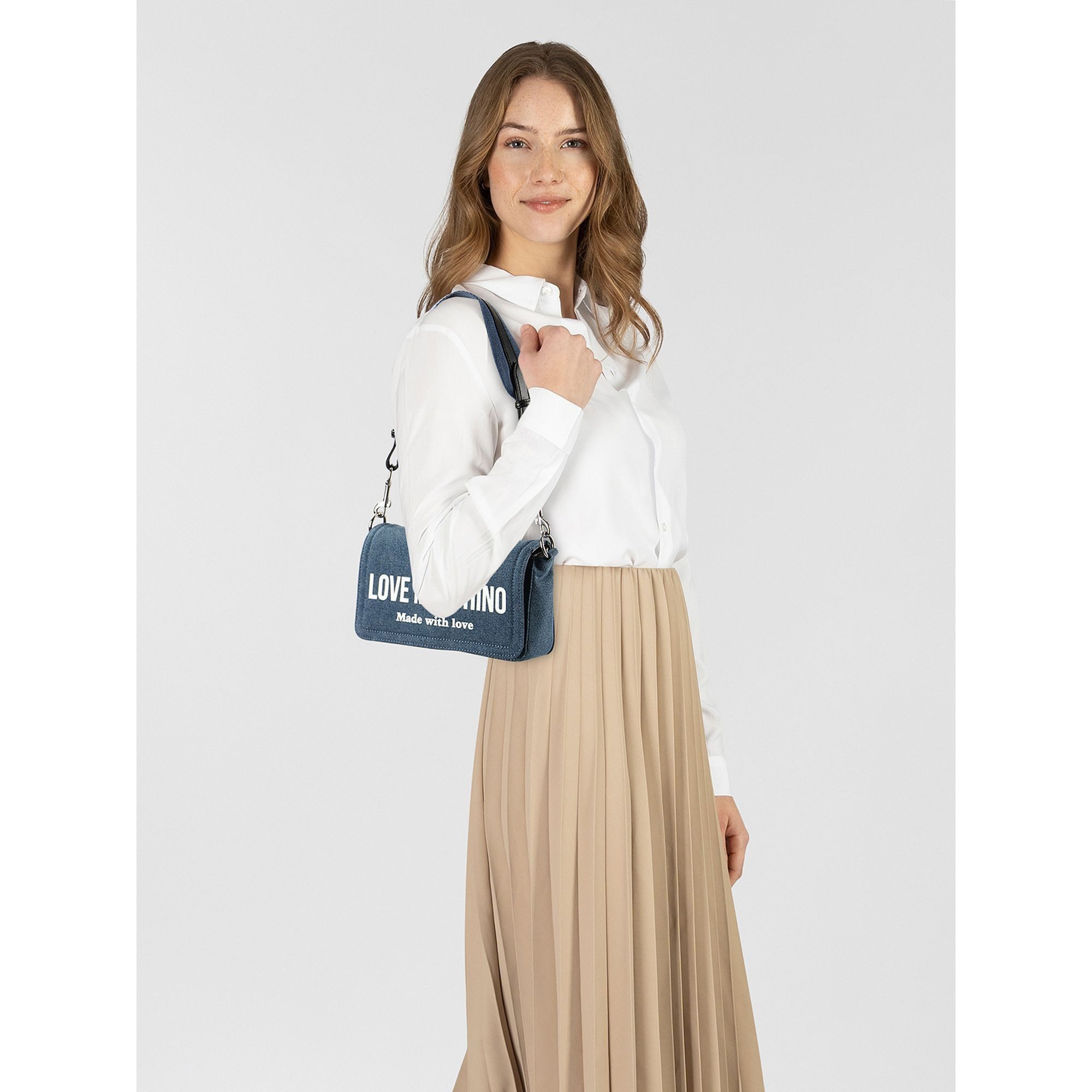 LOVE MOSCHINO Schultertasche Denim Signature Love, Baumwolle