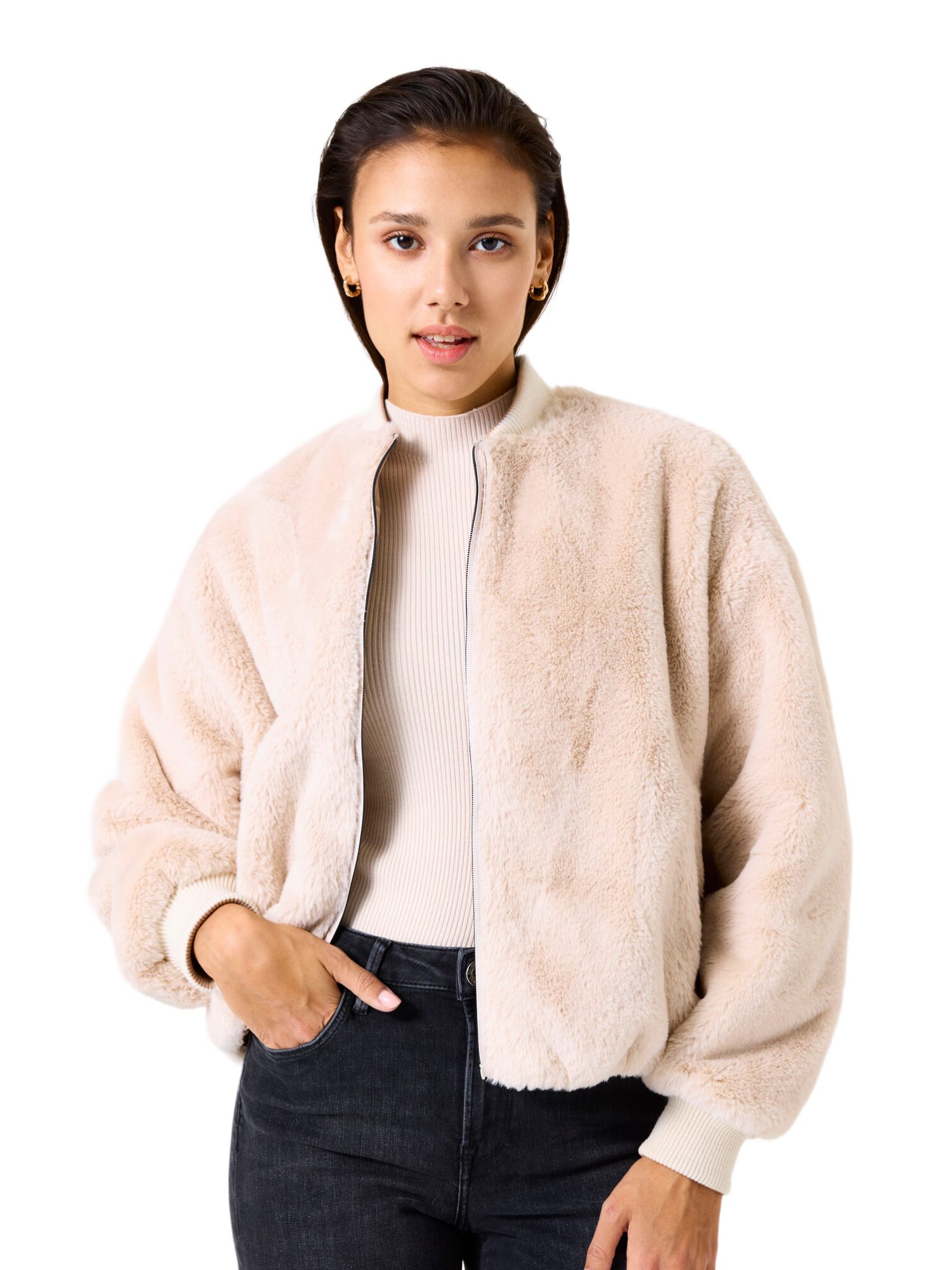Garcia Kurzjacke natur,Outdoor,Polyester,Unifarben,Collegekragen,Lang,Regular Fit
