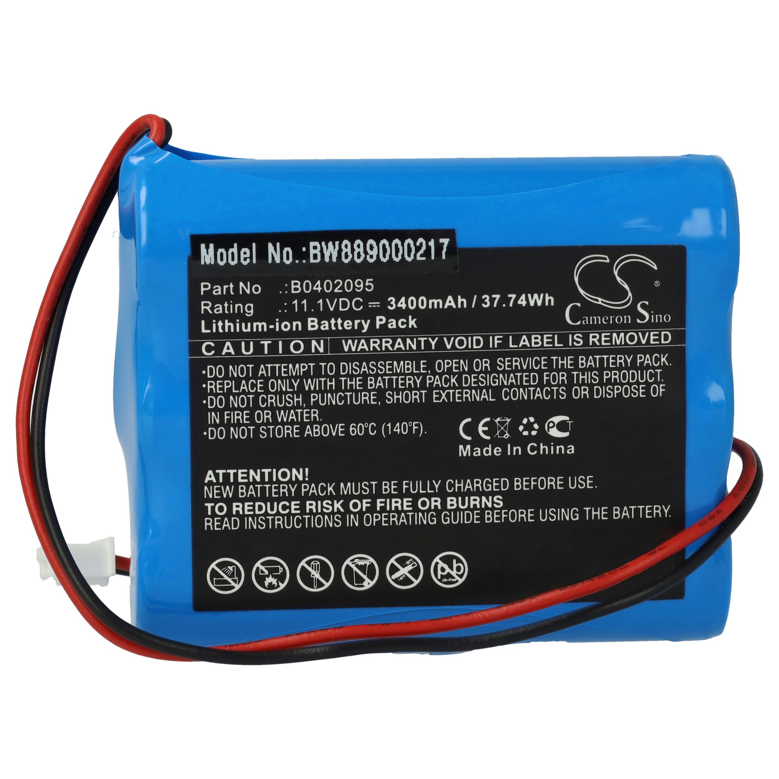 vhbw kompatibel mit Medsonic MSCPR-1A Akku Li-Ion 3400 mAh (11,1 V)