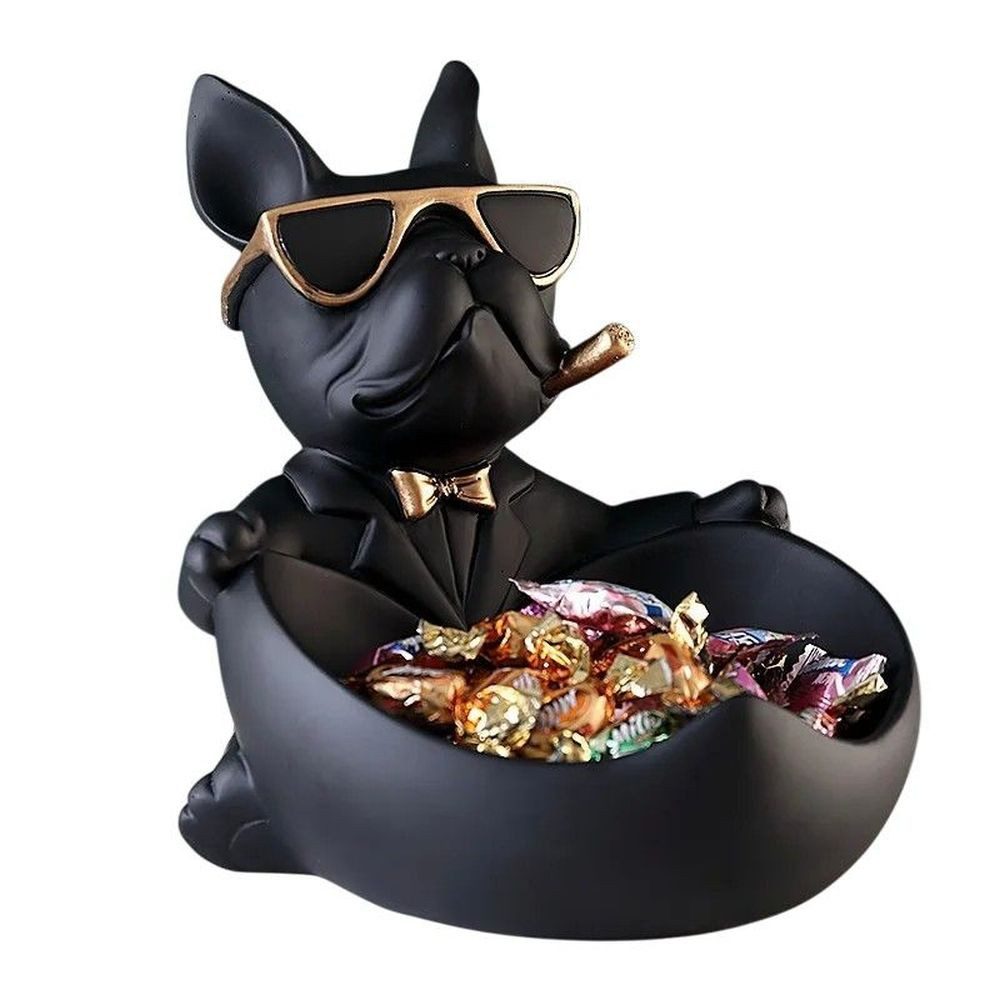Tierfigur Hund Figur Deko Aufbewahrungsbox Resin Skulptur Tierstatue DE.