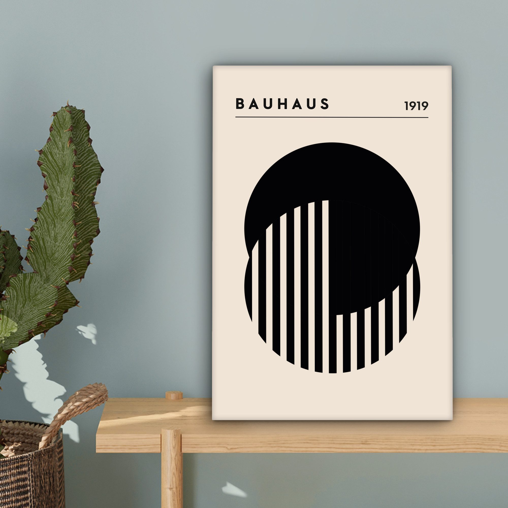 OneMillionCanvasses® Leinwandbild Bauhaus - Retro - Schwarz - Weiß - Abstrakt, Fotodruck (1 St), Leinwand Canvas Wandbild, Wanddekoration 20x30 cm – Bild 3 von 5