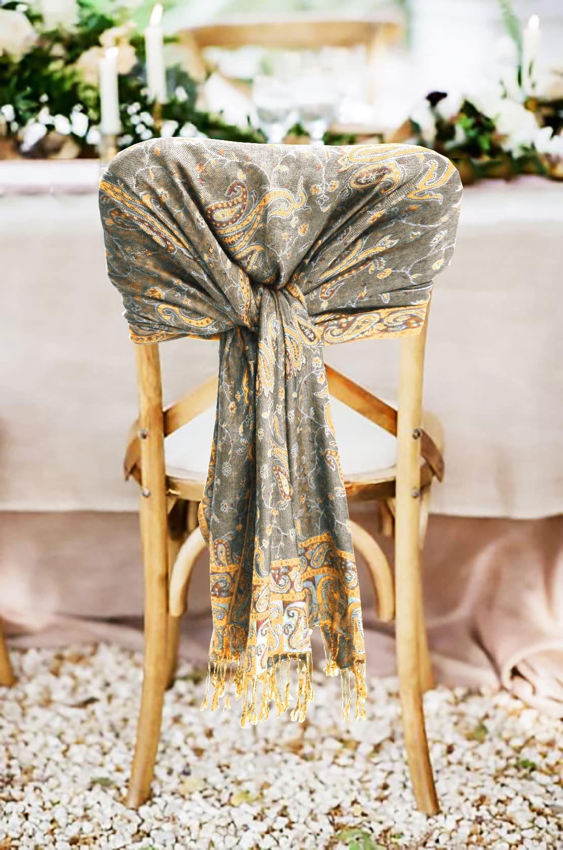 Coonoor Modeschal Retro-Schal für Damen, mit Quaste, Fransen Halstuch, Kopfschal, (Blumenmuster, Poncho-Druck), Für Herbst und Winter