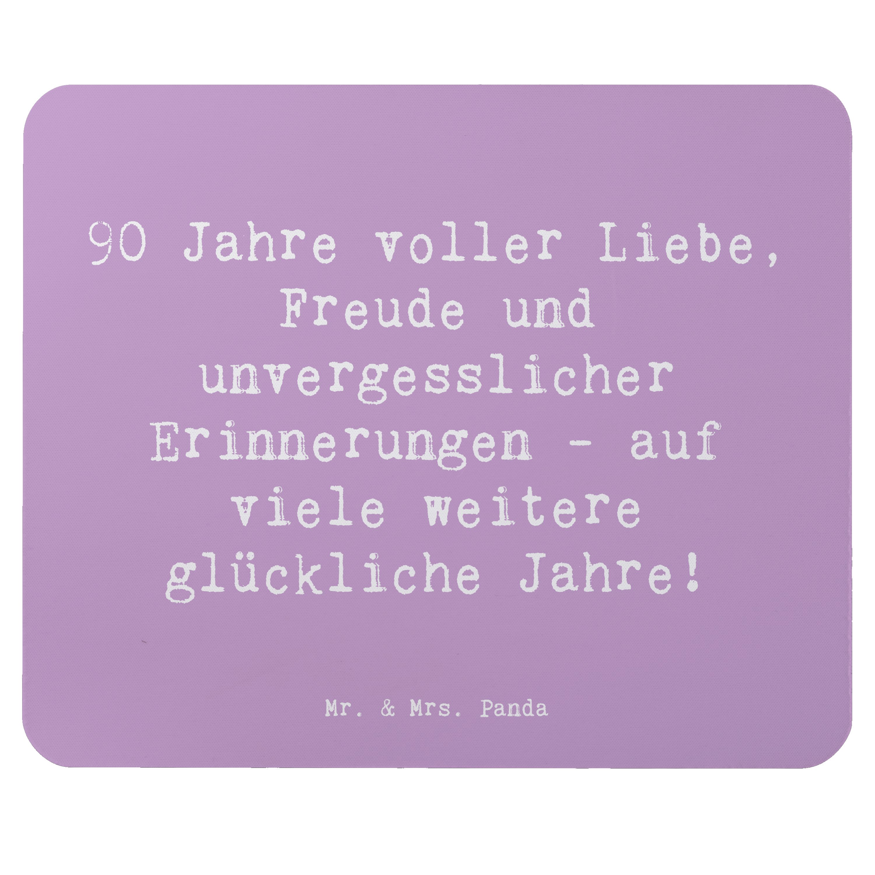 Mauspad Spruch 90. Geburtstag Liebe Freude - Lavendeltraum - Geschenk, unverg