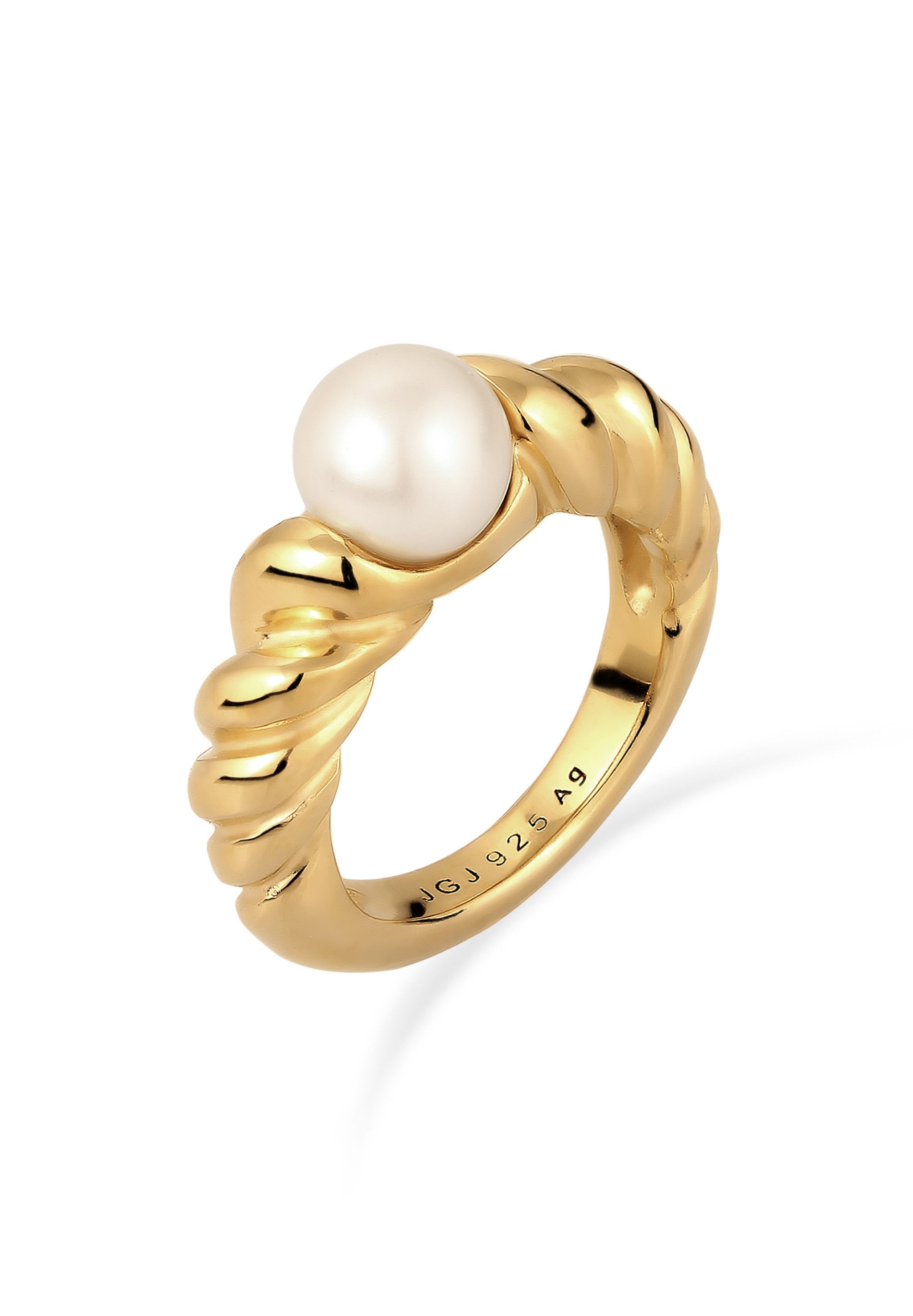 Perlenring Weiß 925 Sterling Silber, mit Perle von Swarovski®