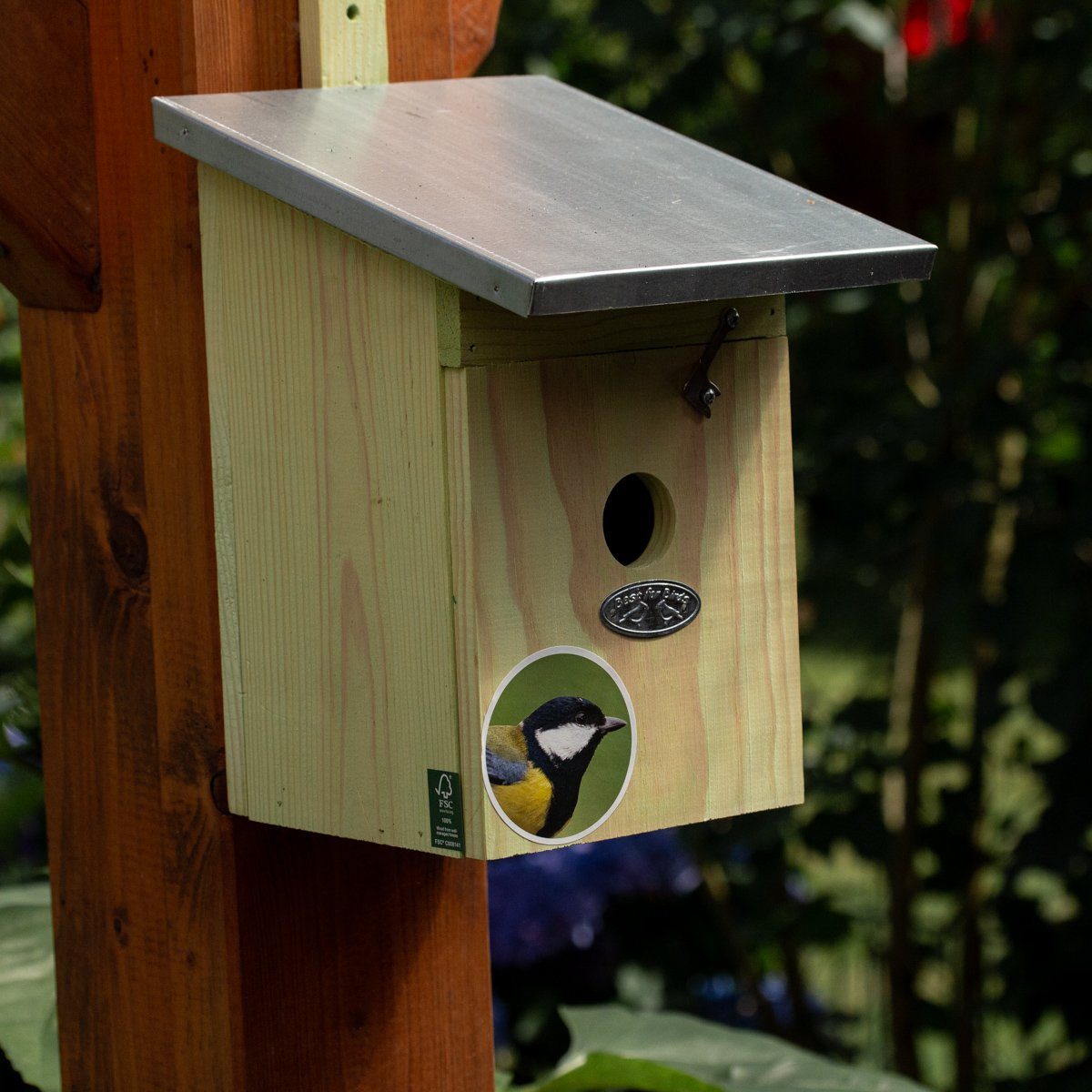 Antikas Futterstation Nistkasten für Kohlmeise, Meisenkasten, Vogel-Nisthilfe Meisen