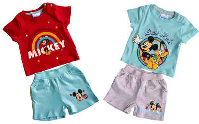 Disney Mickey Mouse Shirt & Shorts 2x Mickey Mouse T-Shirt + Shorts Baby Set 4 Teile 3 6 12 18 24 Monate