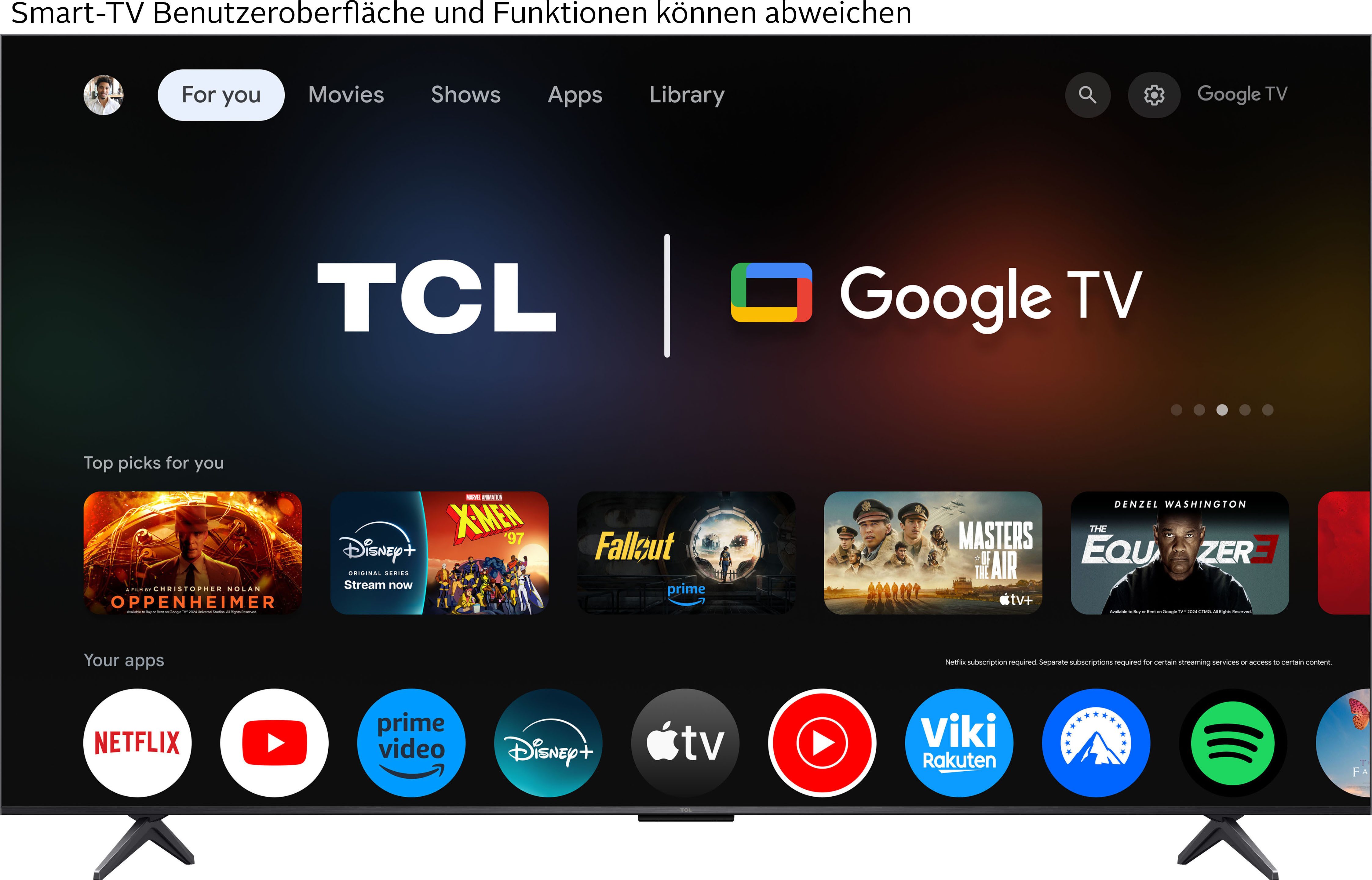 TCL 85Q6CX1 Mini-LED-Fernseher (215 cm/85 Zoll, 4K Ultra HD, Google TV, Smart-TV, 4K Multi-HDR Dolby Vision, 144Hz, ONKYO Dolby Atmos, Apple Airplay 2)