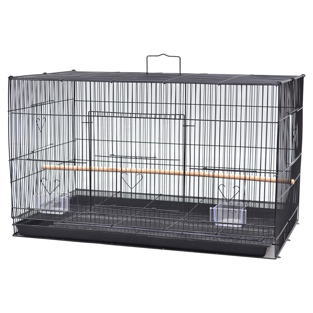 JEOBEST Vogelkäfig Vogelbauer Vogelvoliere für Wellensittiche Kanarien, Vogelheim, Herausnehmbares tablett, mit 2 Sitzstangen