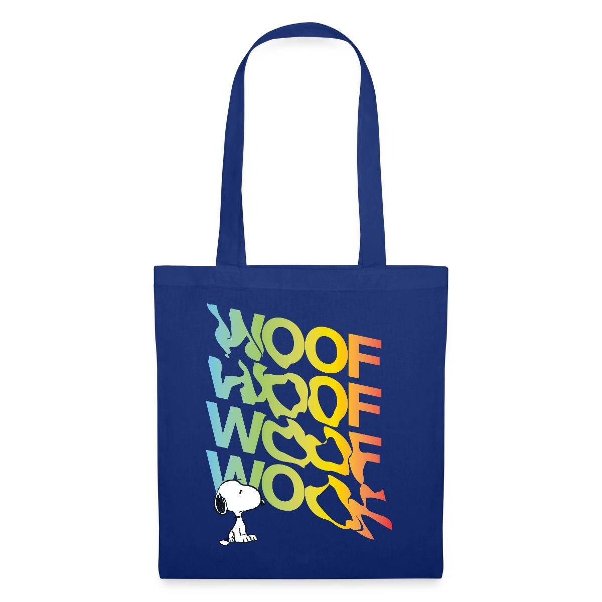 Spreadshirt Henkeltasche Peanuts Snoopy Woof Woof Wau Wau Stoffbeutel (1-tlg)