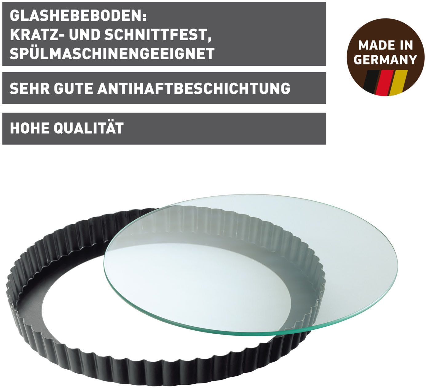 Kaiser Backformen Quicheform Inspiration, antihaftbeschichtet, backofenfest, spülmaschinenfest, Made in Germany