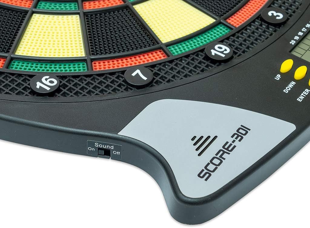 Carromco Dartscheibe SCORE-301 elektronische Dartscheibe - 4-Loch Abstand, Dart, 26 Spiele & 523 Varianten – Bild 4 von 5