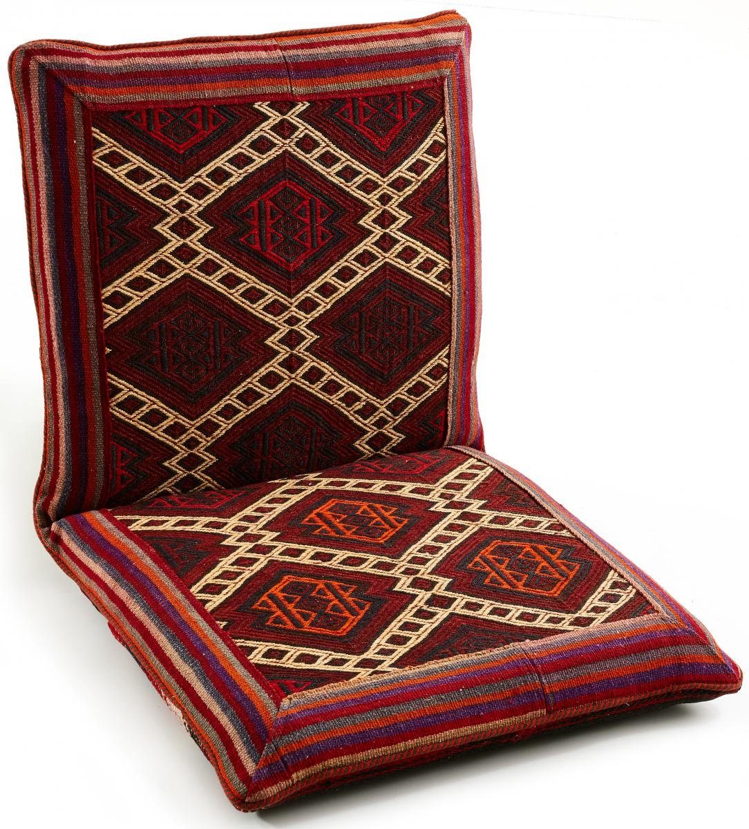 Orientteppich Kelim Seat Cushion 64x116 Handgeknüpfter Orientteppich, Nain Trading, rechteckig, Höhe: 3 mm
