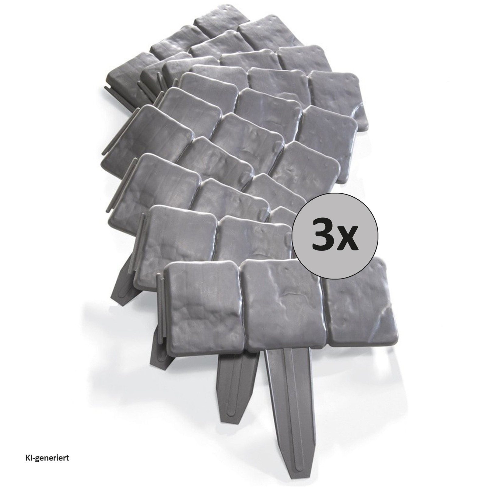 HTI-Living Rasenkante Rasenkante Steinoptik Nessa, LxH: 25x23 cm, Set, 30 Module, Beeteinfassung