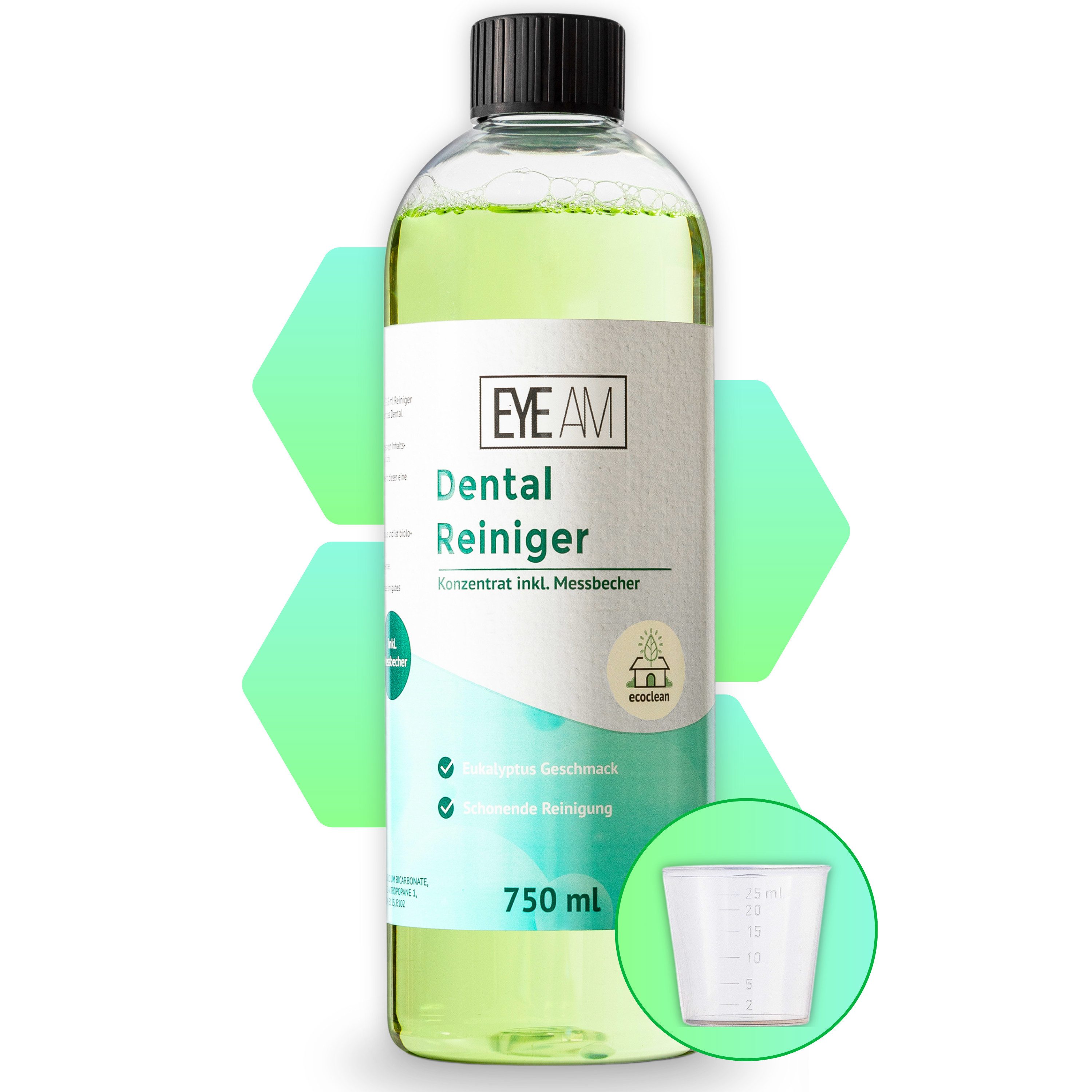 EyeAm Dental Ультразвуковой очиститель Konzentrat für Zahnprothesen mit Messbecher Reinigungskonzentrat (Inklusive Messbecher)