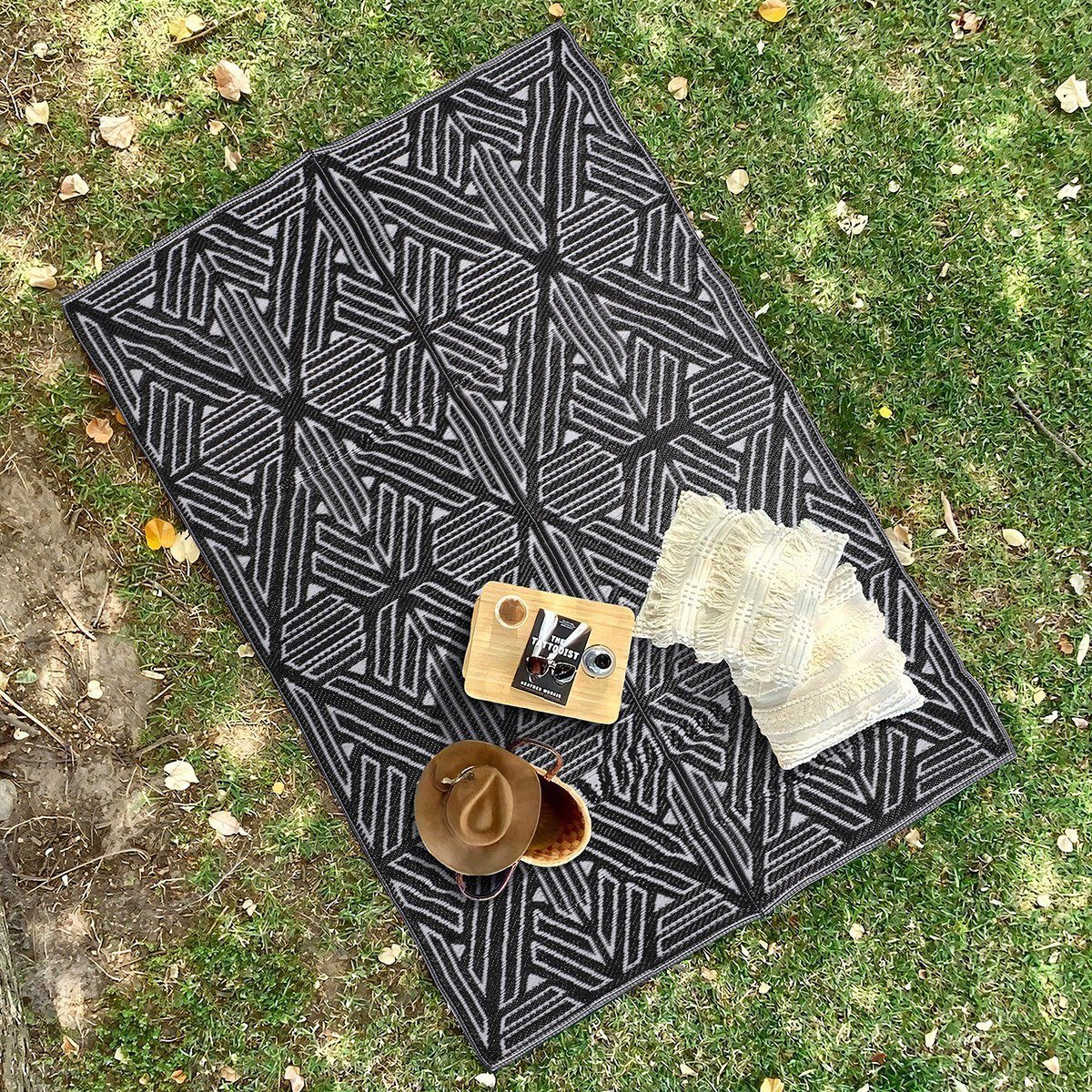 Rugium Outdoorteppich Outdoor-Teppich, wendbar, wetterfest, Garten, Balkon, Terrasse, Strand