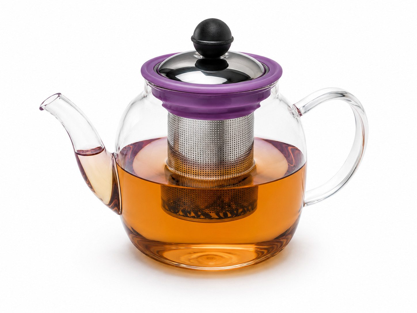 Rungassi Teekanne Glas Teekanne 1000 ml mit Glasfilter & Deckel Elegante, (Teekanne mit Glasfilter und Deckel)