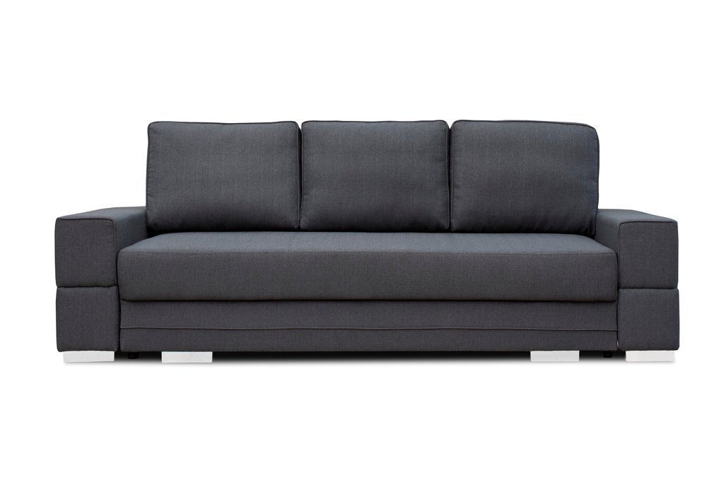 Schlaffunktion Melania Minimalistisches mit Dreisitzer Graphit Sofa 3-Sitzer Siblo