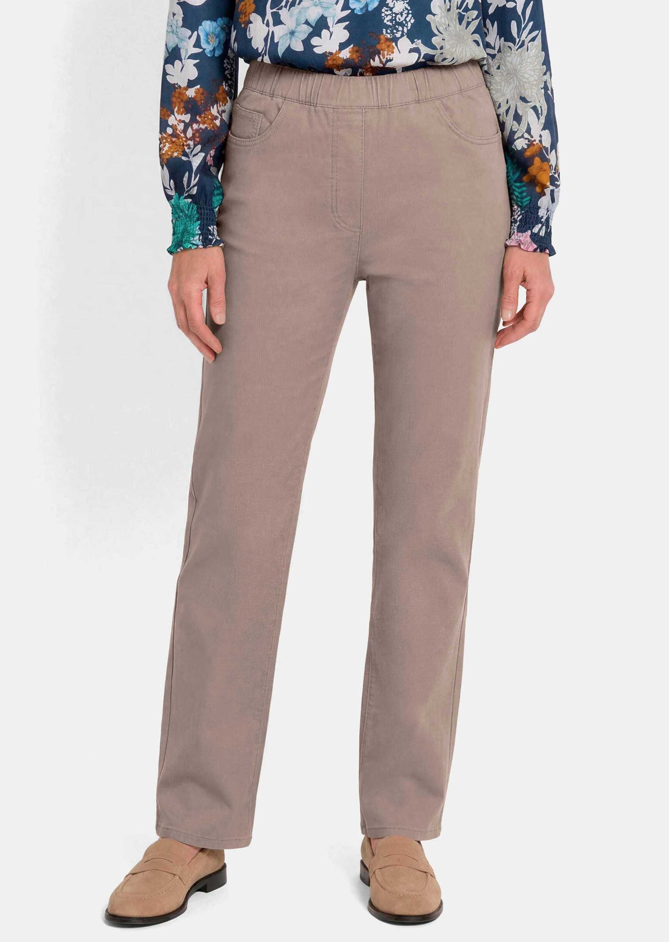 GOLDNER Bequeme Jeans Bequeme Jeanshose VERA Hose im Uni-Design, Schlupfbund, weites Bein, Eingrifftaschen