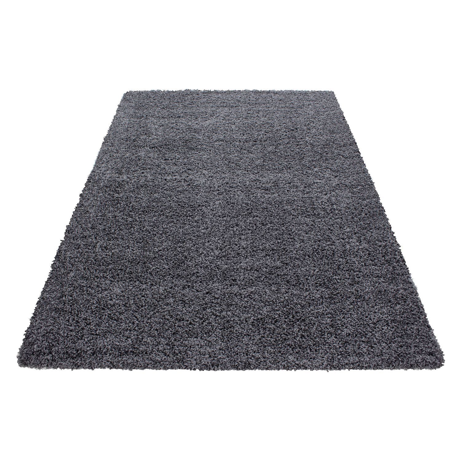 Teppich Boss Teppich Hochflor Teppich Lux Grau, Läufer, Höhe: 30 mm