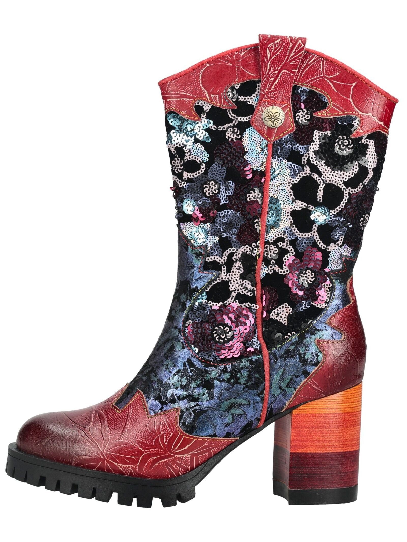 LAURA VITA Stiefel Leder/Textil . High-Heel-Stiefel