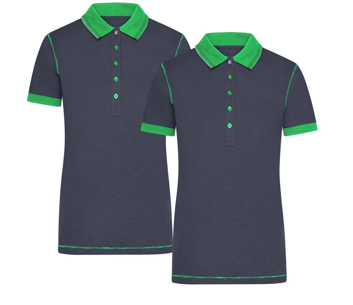 James & Nicholson Poloshirt Doppelpack Damenpoloshirt in trendiger Slub Qua günstig online kaufen
