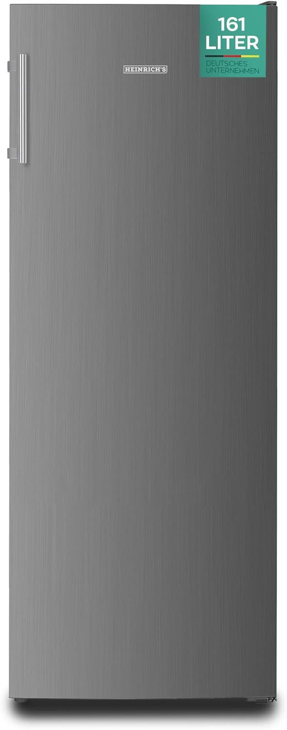 Heinrich´s Gefrierschrank HGS 3192 IX, 143 cm hoch, 60 cm breit, 161L Gefrierschrank, No-Frost Schutz, LED-Display, Alarmfunktion