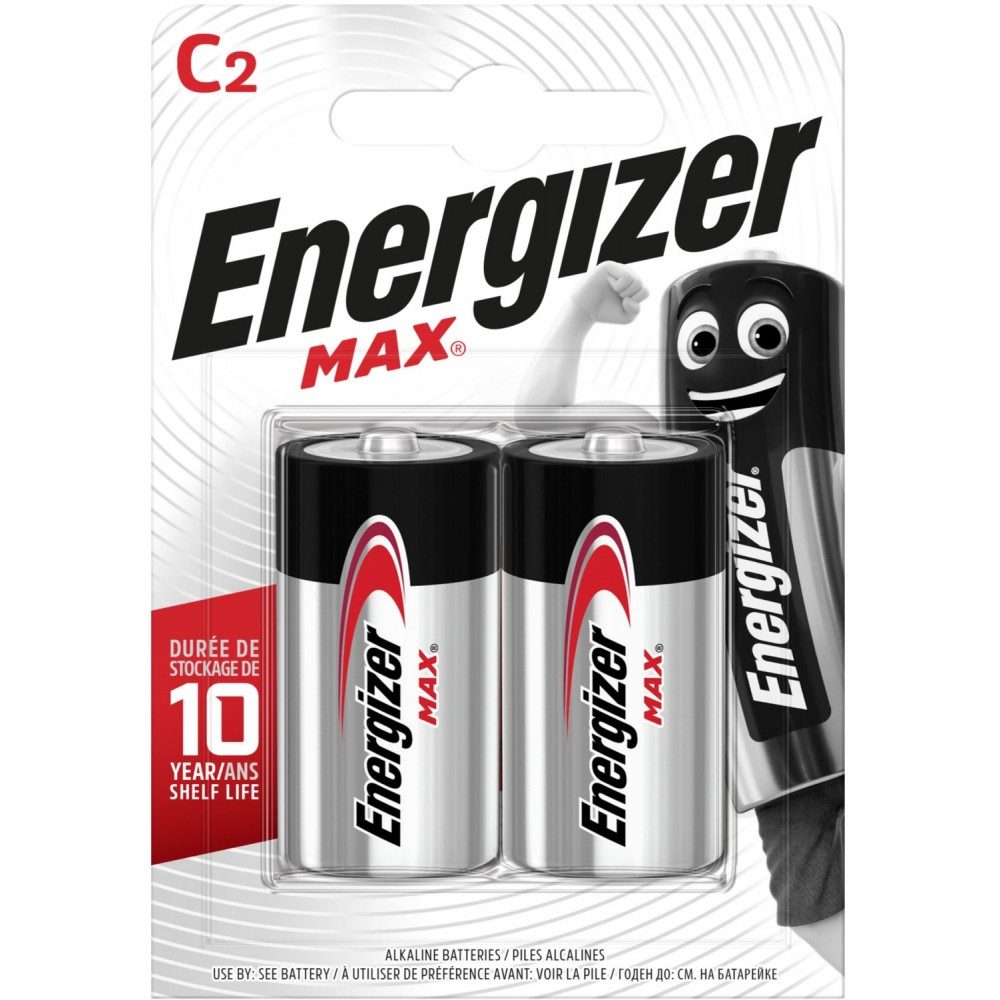 Energizer Energizer Max C Batterie 2er Blister Fotobatterie, (1.5 V V), Langanhaltende Leistung