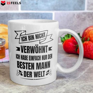 22Feels Tasse Ehefrau Geschenk Hochzeitstag Kaffee Frauen Geburtstag Valentinstag, Keramik, Made in Germany, Spülmaschinenfest