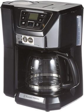 RUSSELL HOBBS Kaffeevollautomat mit Mahlwerk [Digitaler Timer Brausekopf für optimale Extraktion&Aroma, max 12 Tassen 1,5l Glaskanne Mahlgradeinstellung Filterkaffeemaschine