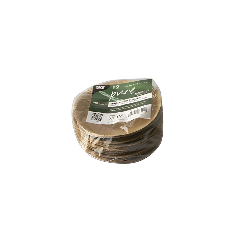 PAPSTAR Einwegschale Fingerfood - Schalen, Bambus pure rund 50 ml Ø 8,5 cm, 2 cm 144 Stk, Bambus
