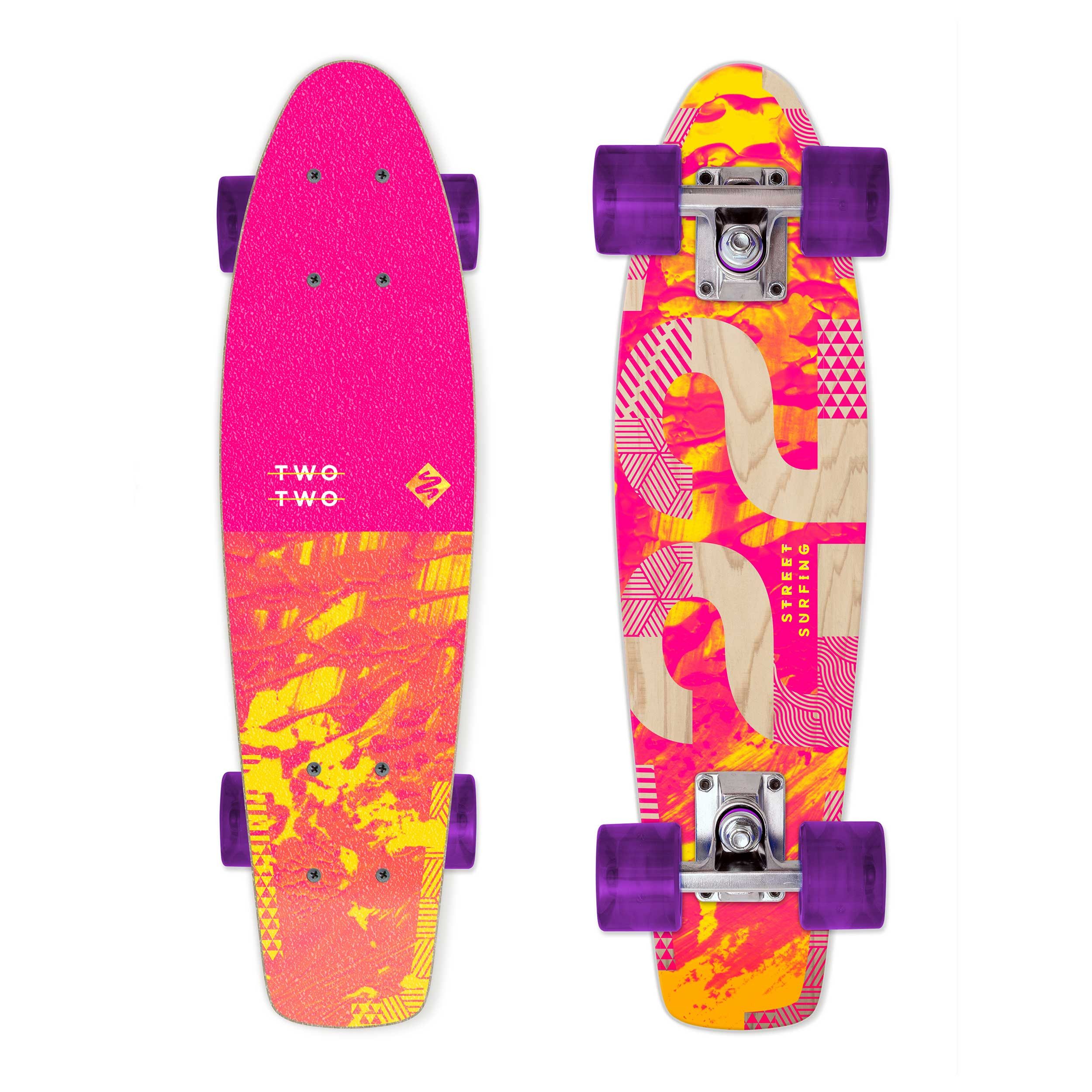 Street Surfing Miniskateboard WOOD BEACH BOARD Two Two, außergewöhnliches Design